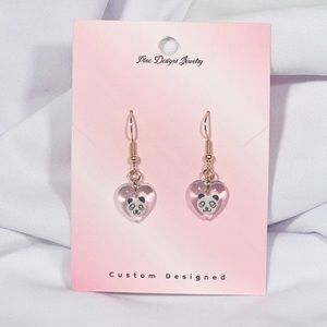 🐼18K Gold Panda Heart Earrings🐼